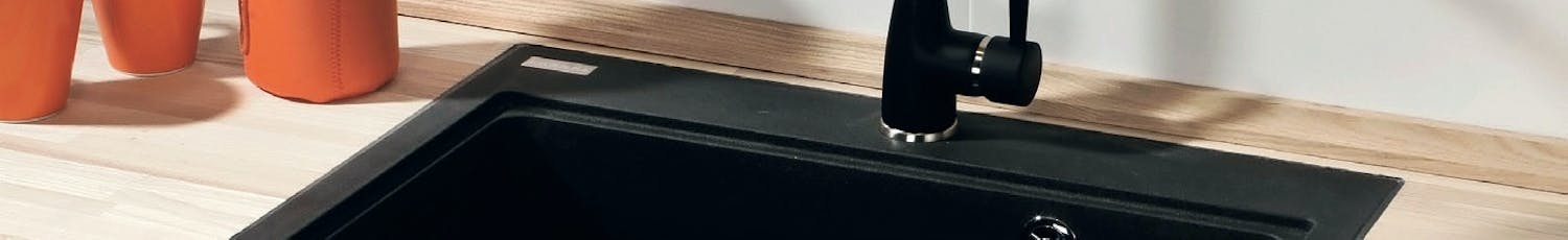 Planlimet køkkenvask Sort planlimet køkkenvask